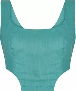 New In Collectif Talis Pinefore Top Green