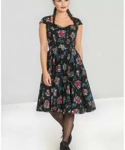 New In Hell Bunny Poseidon 50's Swing Dress Black