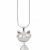 New In Succubus Smart Crystal Kitty Necklace Bright Silver