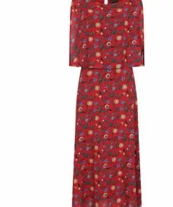 New In Bright & Beautiful Ali Tropical Floral 70's Dress Red