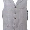 New In Gibson London Edgar Linnen Waistcoat Pale Blue 1 New In Gibson London Edgar Linnen Waistcoat Pale Blue