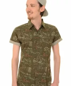 Run And Fly Mens Chalkboard 70's Shirt Grey