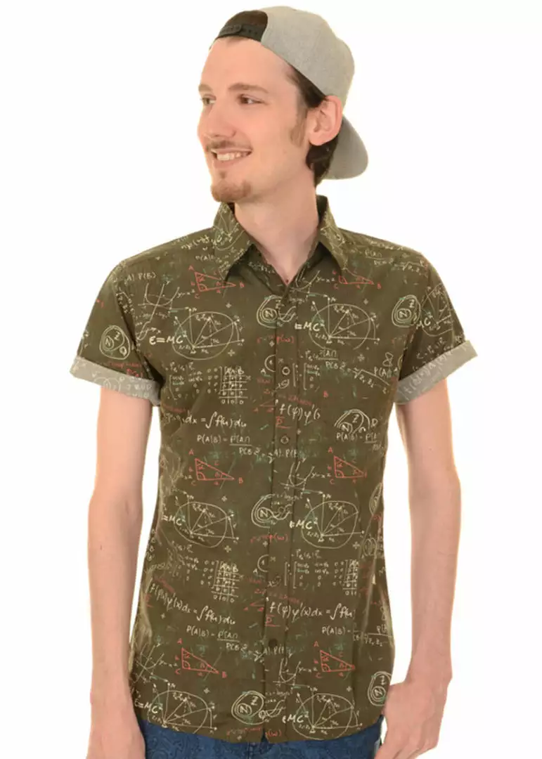 Run And Fly Mens Chalkboard 70's Shirt Grey 3 Run And Fly Mens Chalkboard 70's Shirt Grey