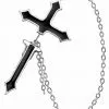 Alchemy Impalare Cross Earring Black
