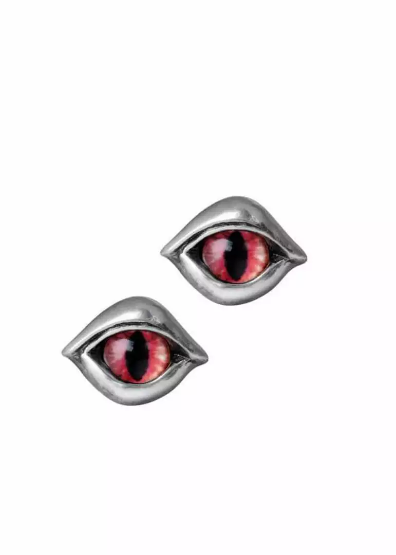 New In Alchemy Demoneye Stud Earrings Red 3 New In Alchemy Demoneye Stud Earrings Red