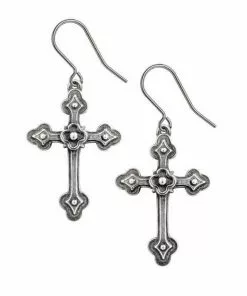 Alchemy Gothic Devotion Crosses Drop Earrings