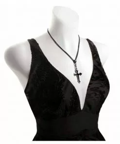 New In Alchemy Osbourne's Cross Necklace Black