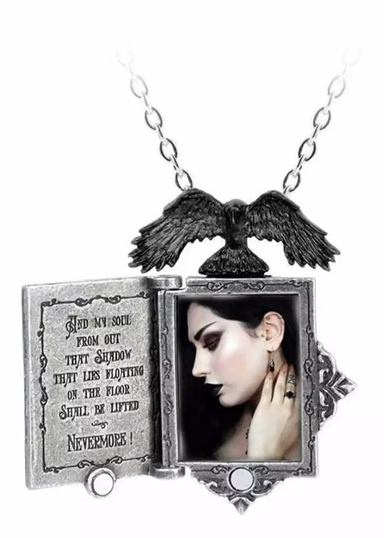 New In Alchemy Poe's Raven Locket Necklace 4 New In Alchemy Poe's Raven Locket Necklace