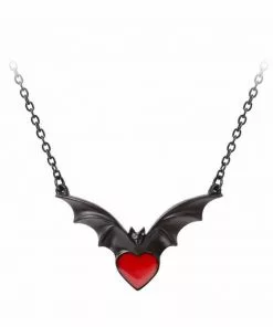 New In Alchemy Sombre Desire Bat Necklace Red