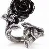 Alchemy Wild Black Rose Ring Silver New In 2 Alchemy Wild Black Rose Ring Silver New In