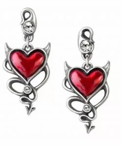 New In Alchemy Devil Heart Stud Earrings