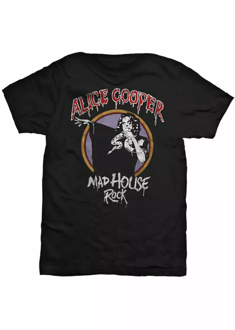 Band Shirts Alice Cooper Mad House T-Shirt Black 3 Band Shirts Alice Cooper Mad House T-Shirt Black