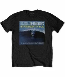 New In Band Shirts The Beach Boys Surfin' USA T-Shirt Black