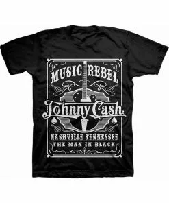 Band Shirts Johnny Cash Music Rebel T-Shirt Black New In