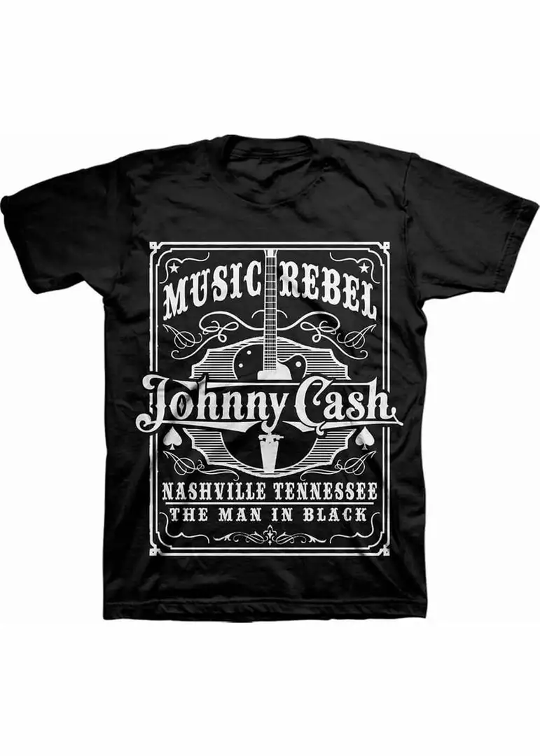 Band Shirts Johnny Cash Music Rebel T-Shirt Black New In 3 Band Shirts Johnny Cash Music Rebel T-Shirt Black New In
