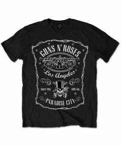 New In Band Shirts Guns & Roses Paradise City T-Shirt Black
