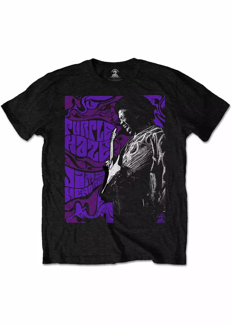 Band Shirts Jimi Hendrix Purple Haze T-Shirt Black New In 3 Band Shirts Jimi Hendrix Purple Haze T-Shirt Black New In