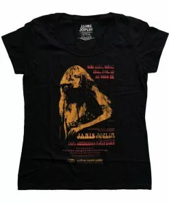 Band Shirts Janis Joplin Madison Square Garden Girly T-Shirt Black New In