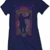 Band Shirts Janis Joplin Paisley & Flowers Frame Girly T-Shirt In Navy 2 Band Shirts Janis Joplin Paisley & Flowers Frame Girly T-Shirt In Navy