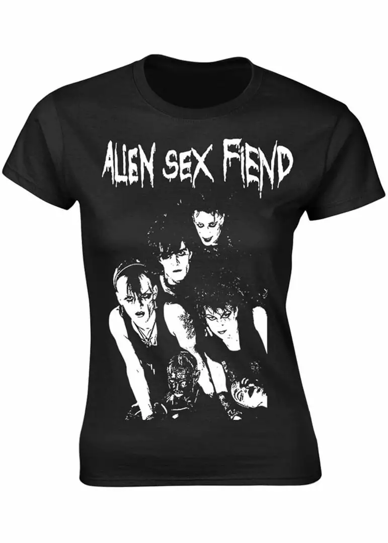 Band Shirts Alien Sex Friend Band Girly T-Shirt Black 3 Band Shirts Alien Sex Friend Band Girly T-Shirt Black