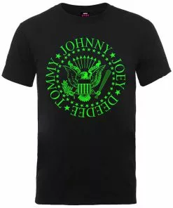 Band Shirts Ramones Green Seal T-Shirt Black New In