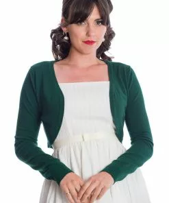New In Banned Flickers 50's Bolero Dark Green