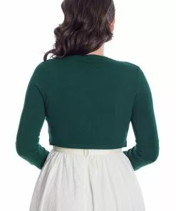 New In Banned Flickers 50's Bolero Dark Green