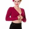 New In Banned Flickers Bolero Burgundy Red