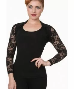 Banned Lace Rose 50's Bolero Black