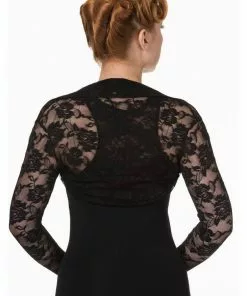Banned Lace Rose 50's Bolero Black