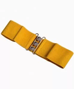Banned Elastic 50's Belt Mustard New In