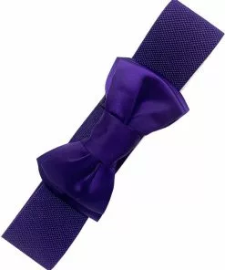 Banned Maria Bow Retro 50's Elastic Belt Cadburry Purple New In