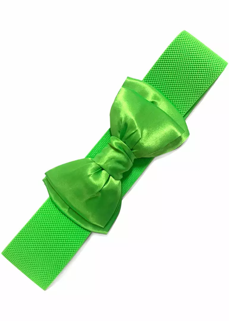 Banned Maria Bow Retro 50's Elastic Belt Halloween Green 3 Banned Maria Bow Retro 50's Elastic Belt Halloween Green