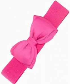 New In Banned Maria Bow Elastic Belt Hot Pink