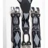 Banned Gentlemens Rhombus Rockabilly Braces Grey New In 1 Banned Gentlemens Rhombus Rockabilly Braces Grey New In