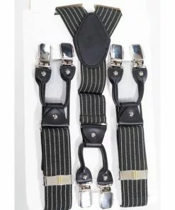 Banned Gentlemens Pinstripe Rockabilly Braces Green New In