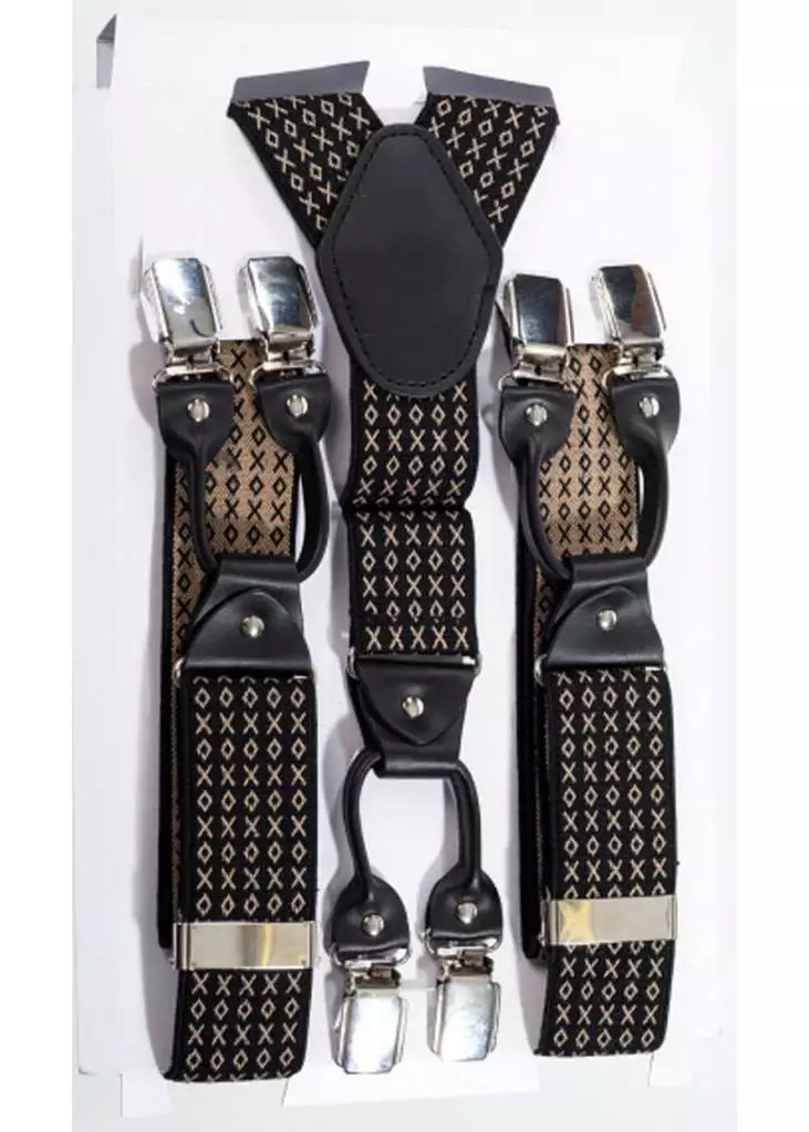 Banned Gentlemens Diamond X Rockabilly Braces Brown 3 Banned Gentlemens Diamond X Rockabilly Braces Brown