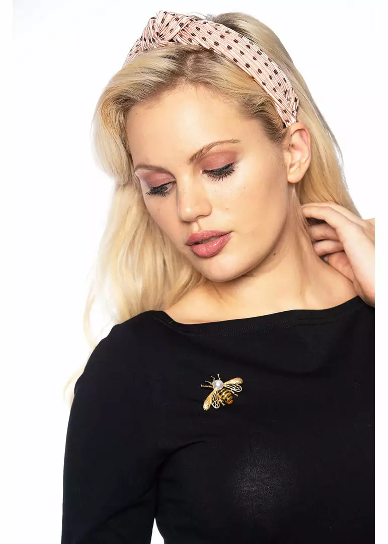 Banned Wanita Polkadot 60's Headband Pink New In 4 Banned Wanita Polkadot 60's Headband Pink New In