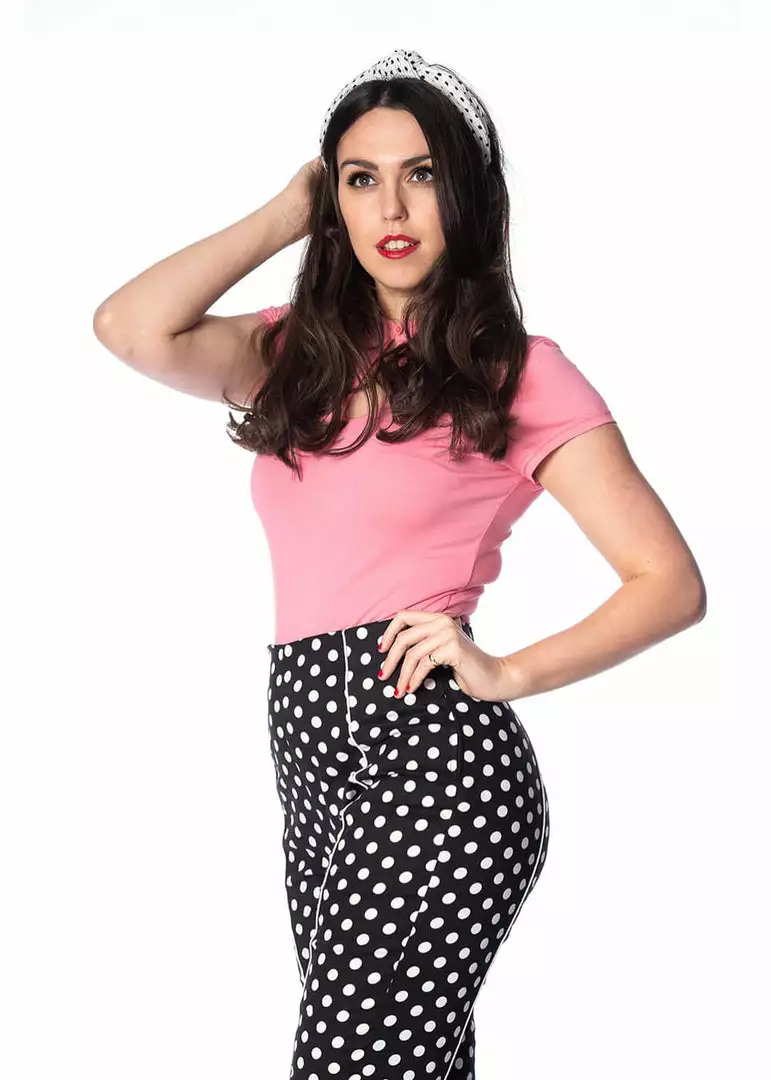 Banned Wanita Polkadot 60's Headband White New In 4 Banned Wanita Polkadot 60's Headband White New In