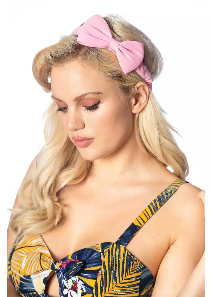 Banned Dionne Bow 50's Headband Pink New In 4 Banned Dionne Bow 50's Headband Pink New In