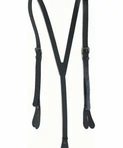 Banned Gentlemens Gerardo Leather Braces Black