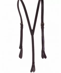 Banned Gentlemens Gerardo Leather Braces Dark Brown New In