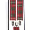 New In Banned Mens Tartan Rockabilly Braces Green