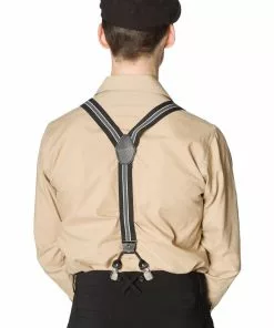 Banned Mens Nicholas Stripe Braces Black New In