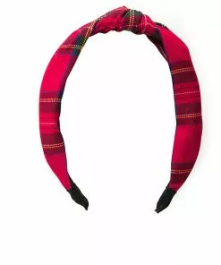 New In Banned Cameron Tartan 60's Headband Red