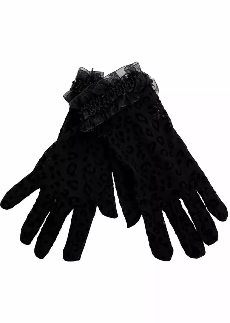 New In Banned Sigil Leopard Lace Gloves Black 3 New In Banned Sigil Leopard Lace Gloves Black