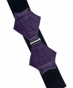 Banned Spiderweb Bow Elastic Belt Purple