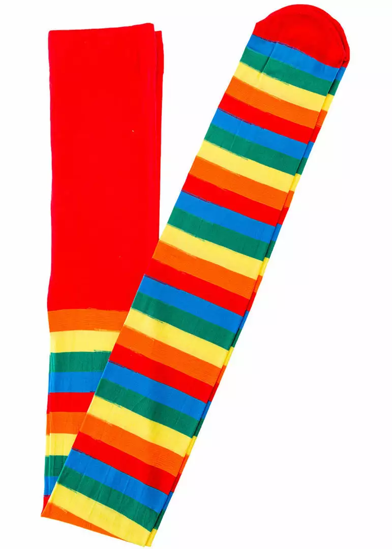 Banned Jolly Rainbow High Socks Multi New In 3 Banned Jolly Rainbow High Socks Multi New In