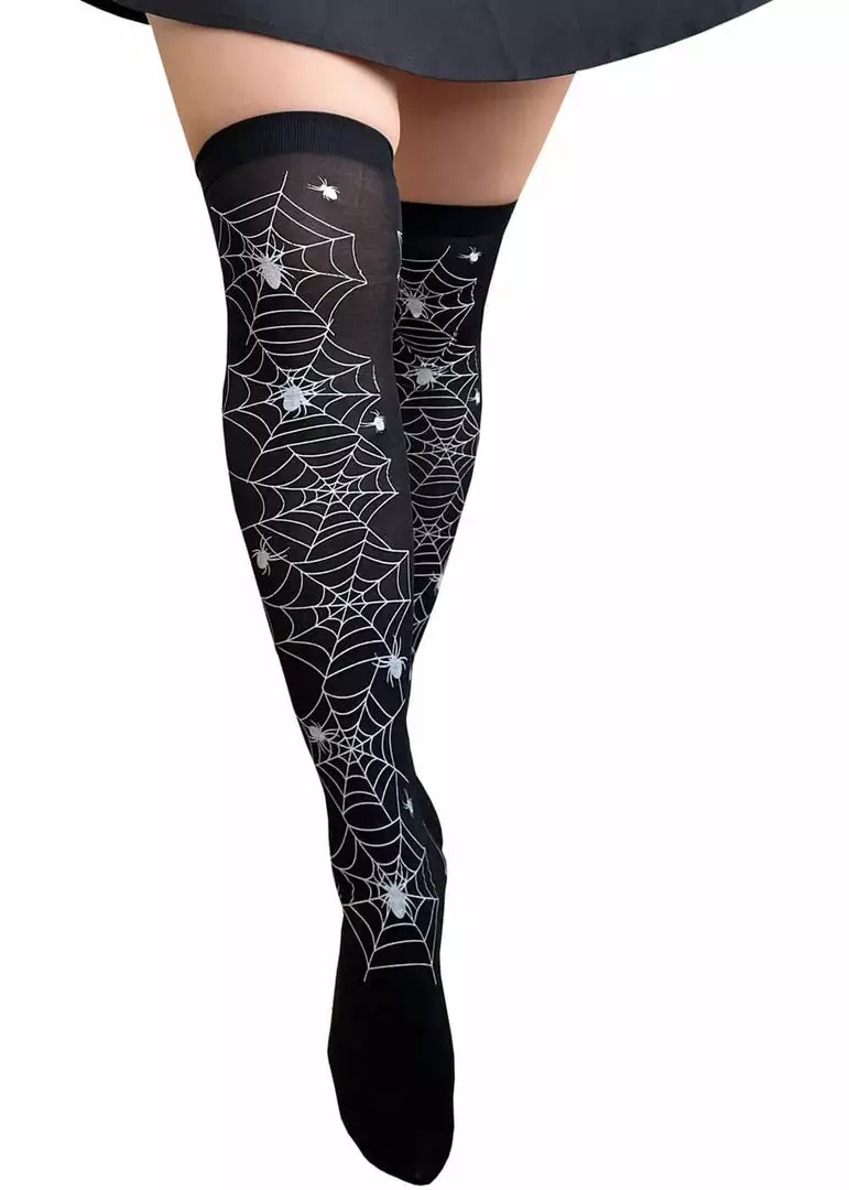 Banned Spiderweb Socks Black New In 4 Banned Spiderweb Socks Black New In