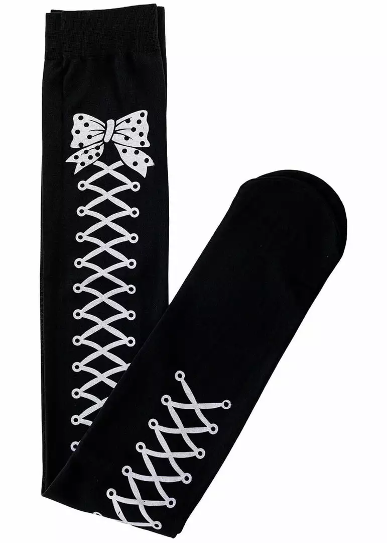 New In Banned Lace Up Socks Black 3 New In Banned Lace Up Socks Black